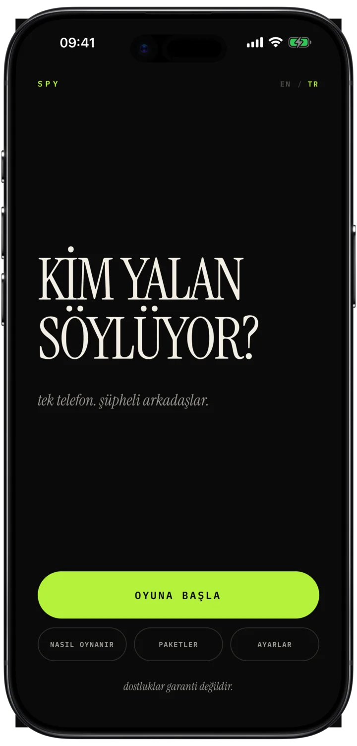 SPY ana ekranı: Kim yalan söylüyor?